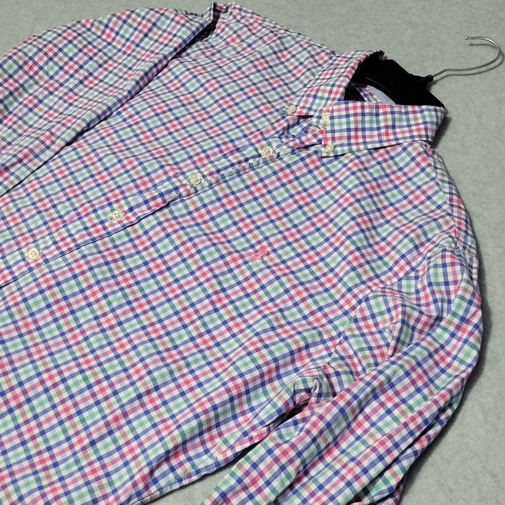Ralph Lauren Men's Medium Cotton Gingham Plaid Button-Down Long Sleeve Shirt